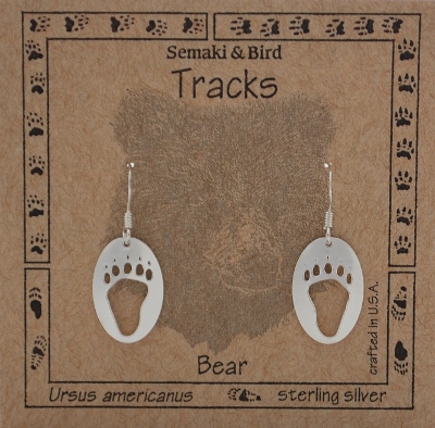 Bear Track Earrings - silver