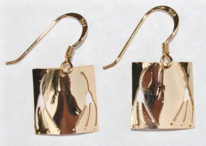 Song Sparrow Track Earrings - gold