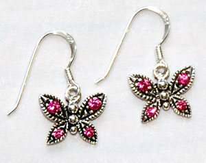 Butterfly Crystal Earrings - rose