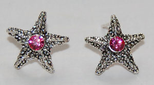 Sea Star Crystal Earrings - rose