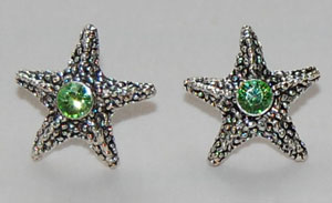 Sea Star Crystal Earrings - peridot