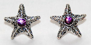Sea Star Earrings - amethyst