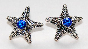 Sea Star Crystal Earrings - sapphire