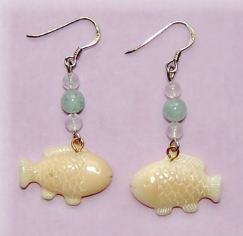 Fish Tagua Earrings