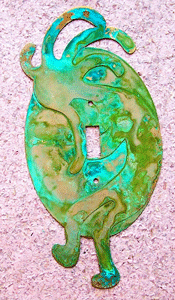 Kokopelli Switch Plate - verdigris