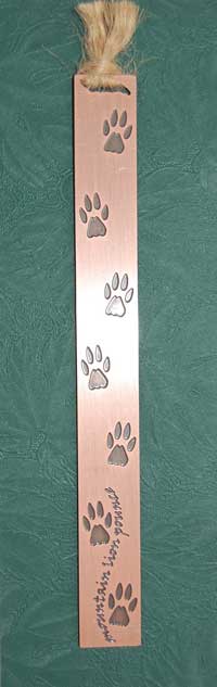 Mountain Lion Track Bookmark