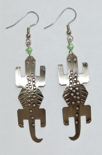 Lizard/'Gator Earrings - silver