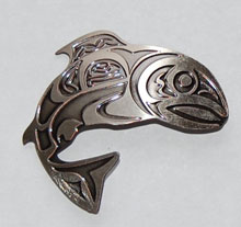 Salmon Pin - sterling 