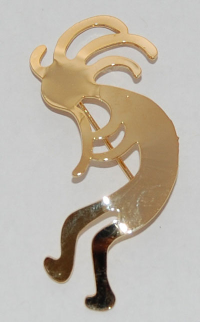 Kokopelli Pin - gold