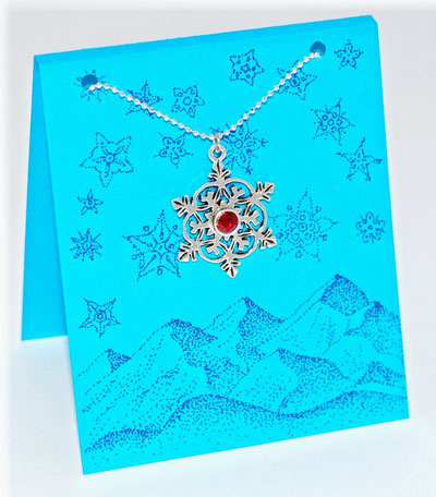 Snowflake Crystal Necklace - ruby