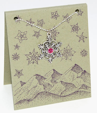 Snowflake Crystal Necklace - rose