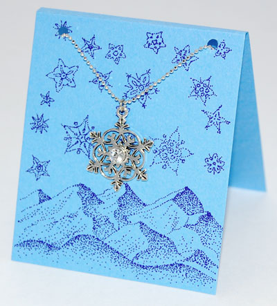 Snowflake Crystal Necklace - diamond crystal