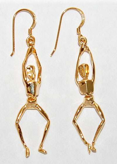 Dancing Figure Earrings - gold