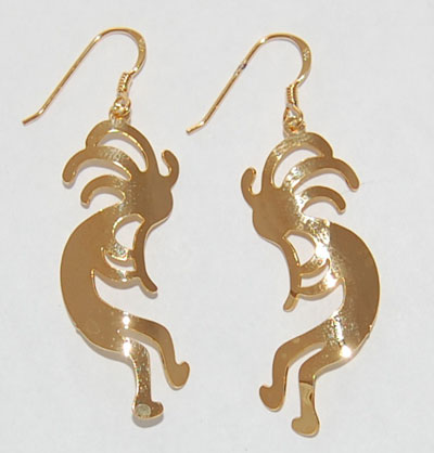 Kokopelli Earrings - gold