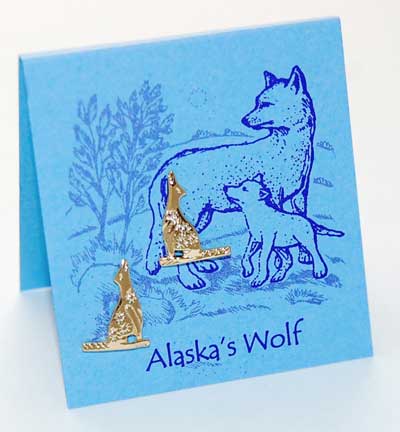Alaska's Wolf Earrings - gold