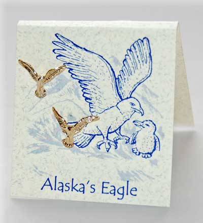 Alaska's Eagle earring -gold