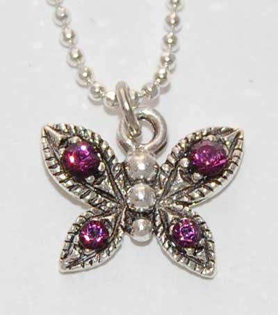Butterfly Necklace - amethyst