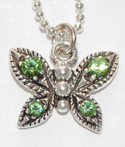 Butterfly Necklace - peridot
