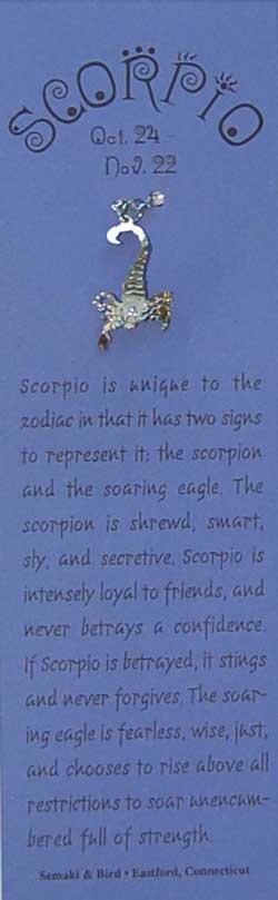 Scorpio Bookmark with charm