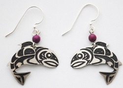 Salmon/Trout Earrings - silver