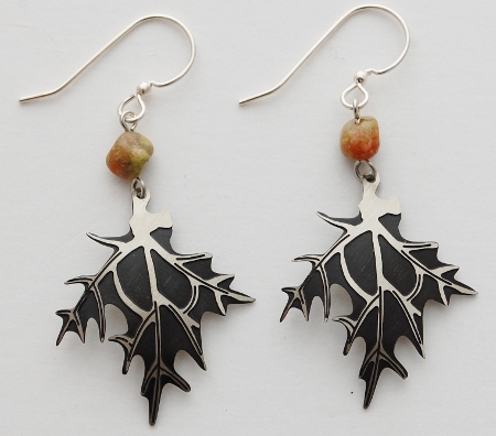 Maple Leaf Earrings - silver