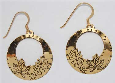 Leaf Hoops - gold