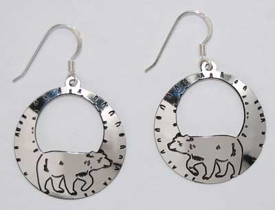 Bear Hoop Earrings