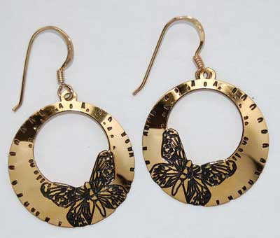 Butterfly Hoop Earrings - gold