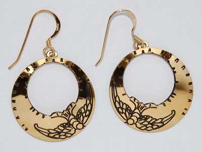 Swallow Hoop Earrings - gold