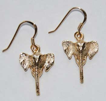Elephant Head Earrings - gold