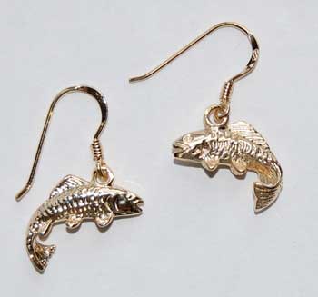 Trout/Salmon Earrings - gold