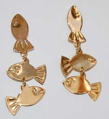Fishlink Earrings - gold
