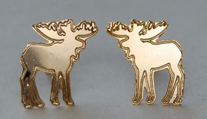 Moose Post Earrings - gold