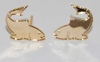 Trout/Salmon Earrings - gold