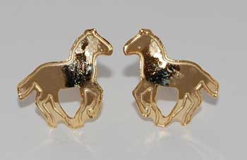 Horse Post Earrings - gold