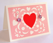 Flower Crystal Earrings - heart card