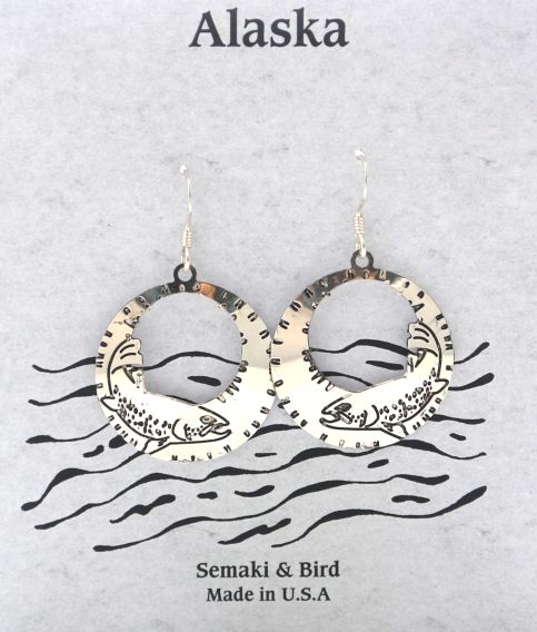 Salmon Hoop Earrings