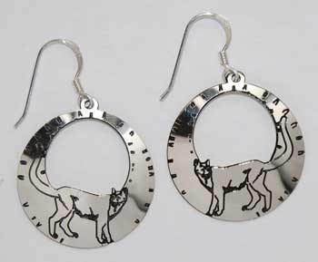 Mountain Lion Hoop Earrings