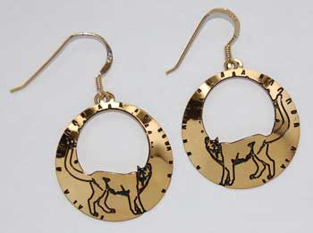 Mountain Lion Hoop Earrings - gold