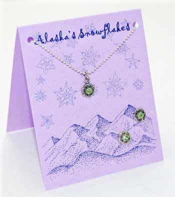 Alaska Snowflake Necklace Set - peridot