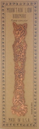 Mountain Lion Copper Bookmark