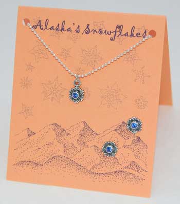 Alaska Snowflake Necklace set - sapphire