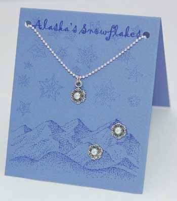 Alaska Snowflake Necklace Set - aurora