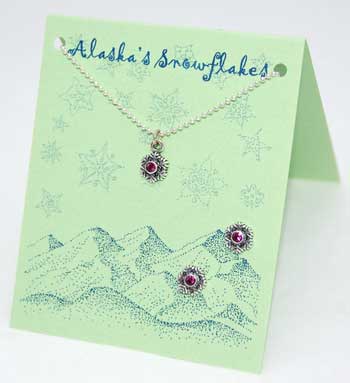 Alaska Snowflake Necklace Set - amethyst