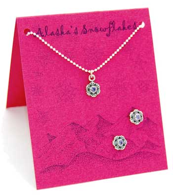 Alaska Snowflake Necklace Set - tanzanite