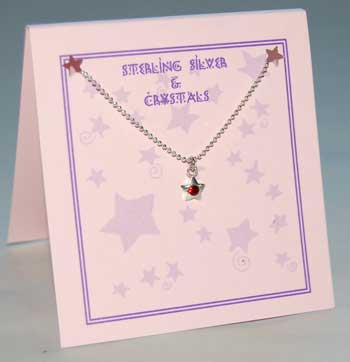 Star Crystal Necklace - ruby