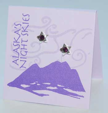 Star Earrings - amethyst