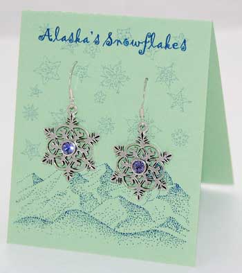 Snowflake Earrings - tanzanite