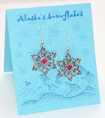 Snowflake Earrings - rose