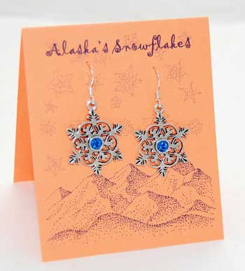 Snowflake Earings - sapphire